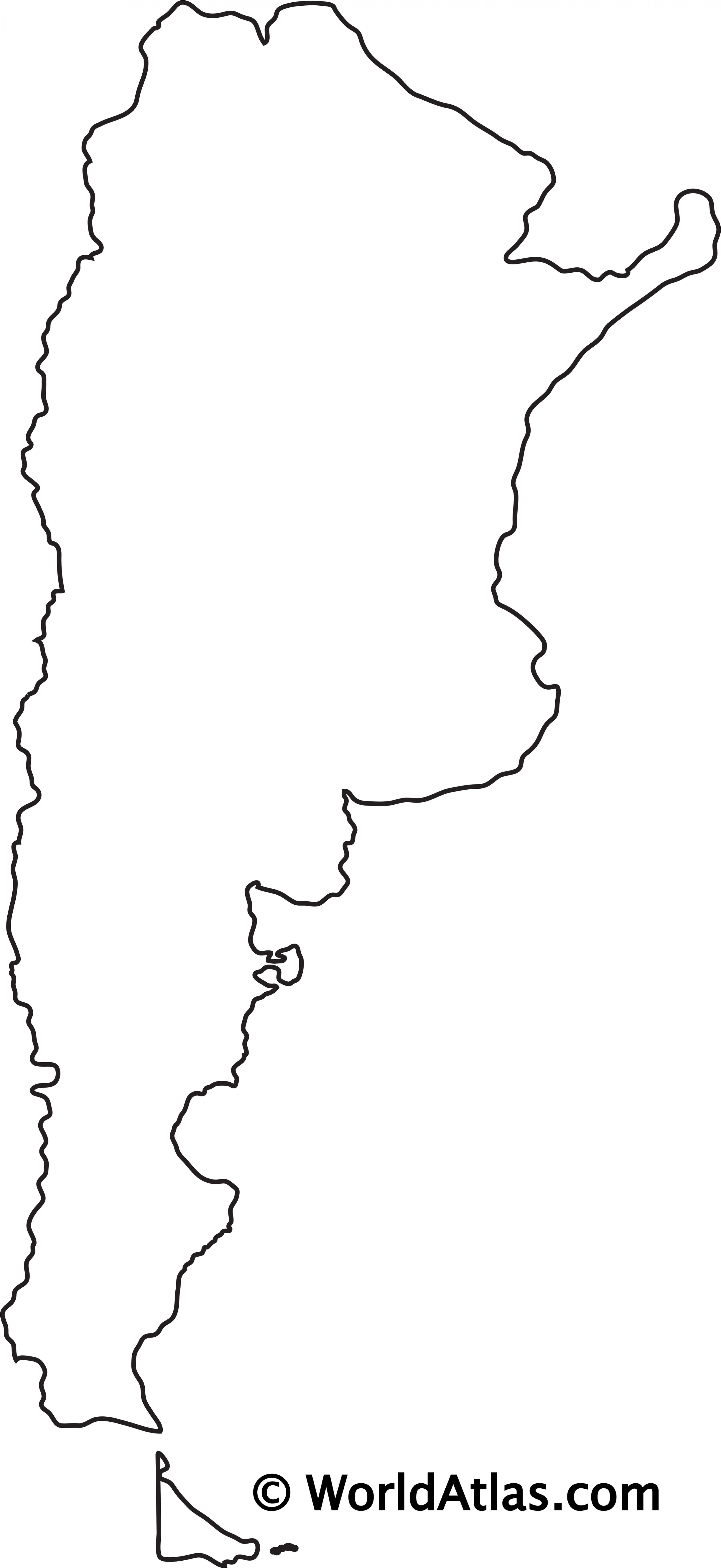 Carte Argentina vierge : carte vectorielle et fond de carte Argentina